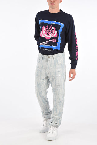 distressed jeans a vita regolare 18cm
