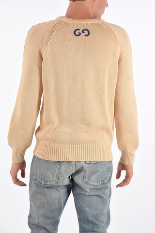 maglia girocollo a trecce