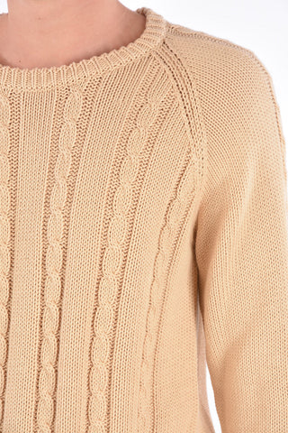 maglia girocollo a trecce