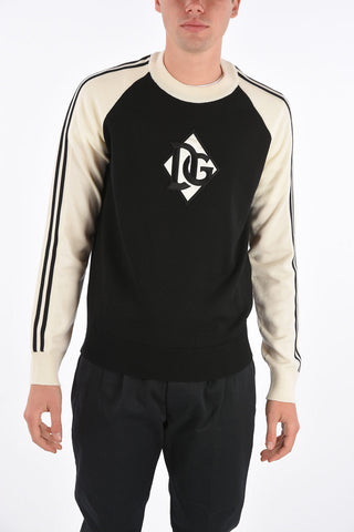Virgin wool crew-neck sweater with Embroidery