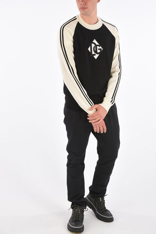 Virgin wool crew-neck sweater with Embroidery