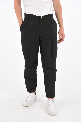 Pantaloni Cargo in Nylon a Cavallo Basso