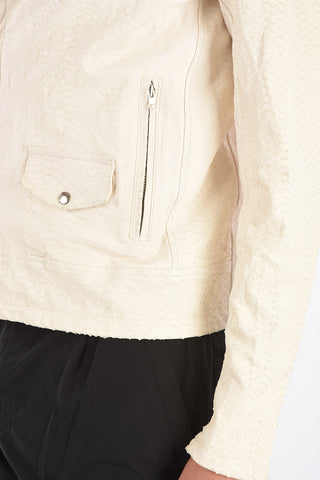 Phyton Printed Leather Biker Jacket