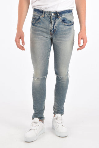 Light Wash Distressed Slim Fit Jeans 16cm