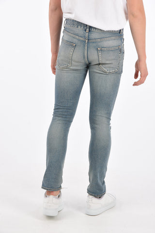 Light Wash Distressed Slim Fit Jeans 16cm