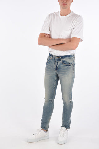 Light Wash Distressed Slim Fit Jeans 16cm