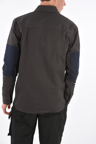 Hidden Closure Oversized Spread Collar Shirt