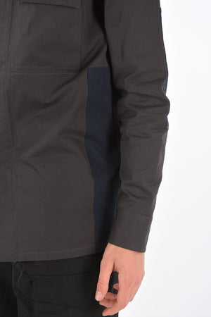 Hidden Closure Oversized Spread Collar Shirt