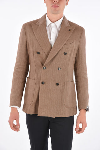 Double-Breasted AMALFI Peaked Lapel Blazer