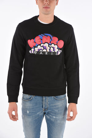 Embroidered glitter crew-neck sweatshirt