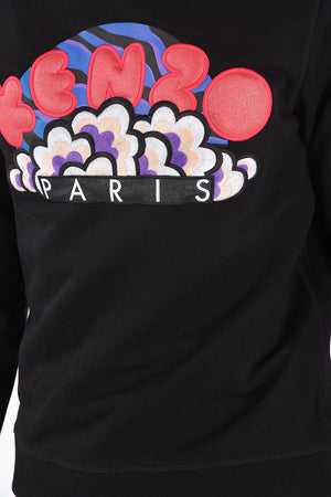 Embroidered glitter crew-neck sweatshirt