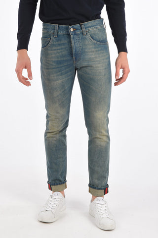 18cm stone washed Mid-rise waist jeans