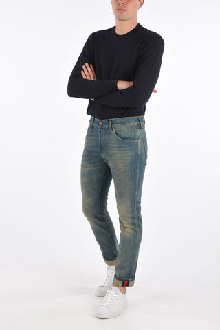 18cm stone washed Mid-rise waist jeans