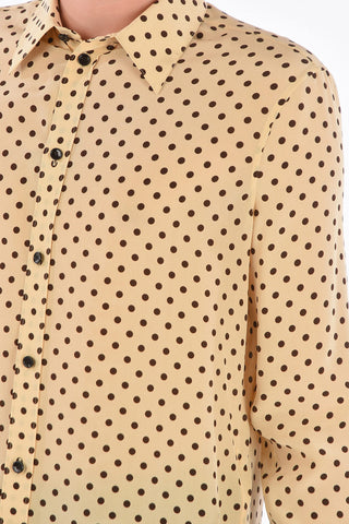 polka dot silk classic collar shirt
