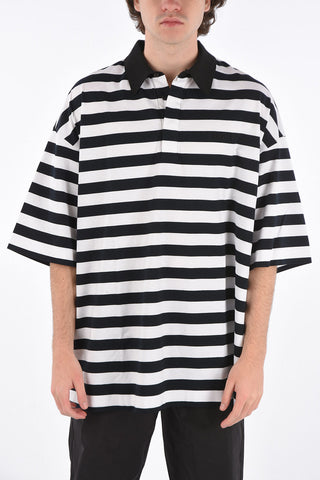 Striped 3 button polo shirt