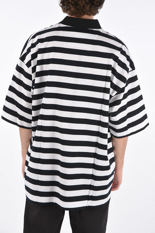 Striped 3 button polo shirt