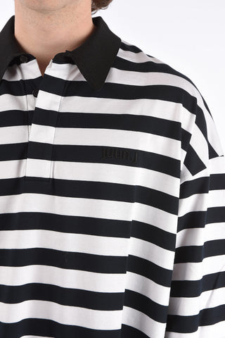 Striped 3 button polo shirt