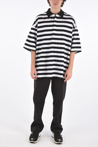 Striped 3 button polo shirt