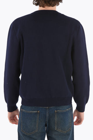 Embroidered logo crew-neck sweater