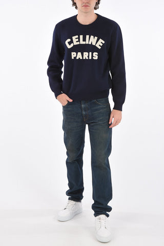 Embroidered logo crew-neck sweater