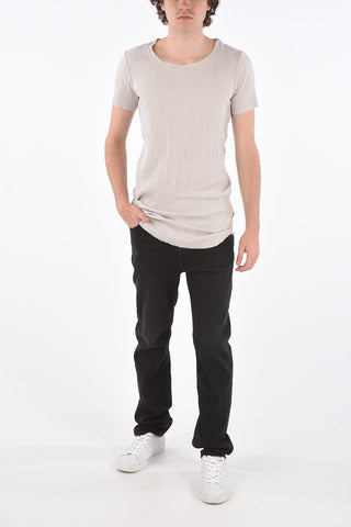 ribbed crew-neck t-shirt