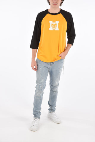 printed 3/4 sleeve t-shirt