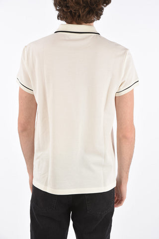piquè cotton 3 button polo shirt