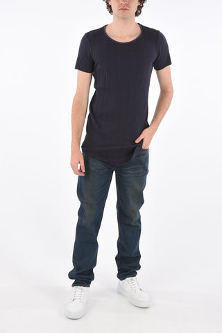 ribbed crew-neck t-shirt