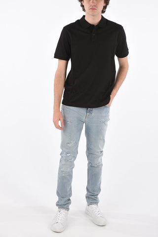 piquè cotton 2 button polo shirt
