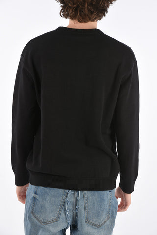 maglia girocollo con ricamo
