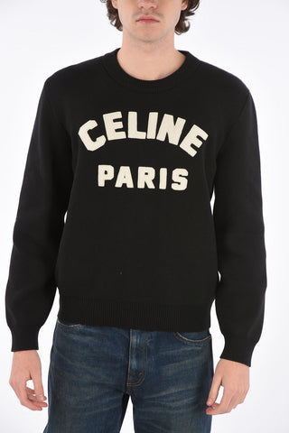 Embroidered logo crew-neck sweater