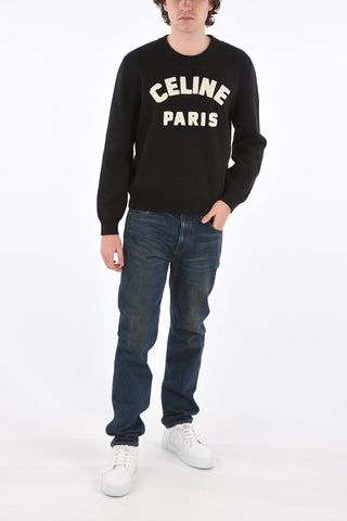 Embroidered logo crew-neck sweater
