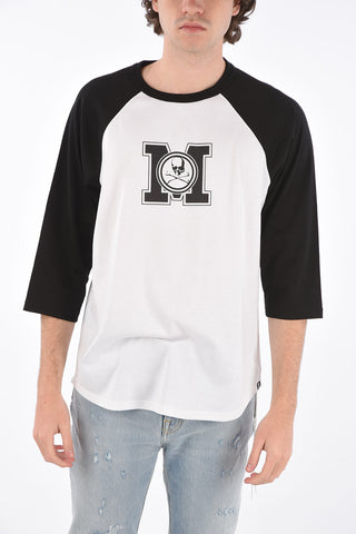 printed 3/4 sleeve t-shirt