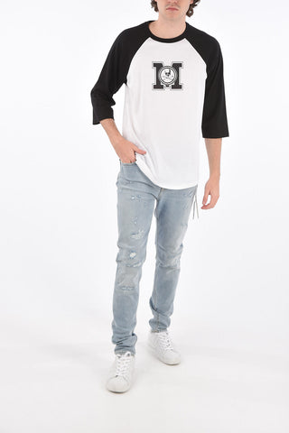 printed 3/4 sleeve t-shirt
