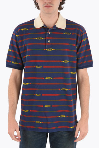 Printed 3 button polo shirt