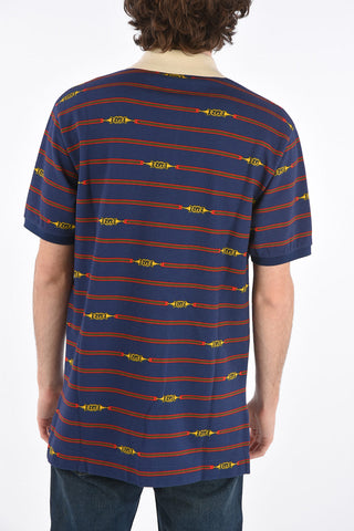 Printed 3 button polo shirt