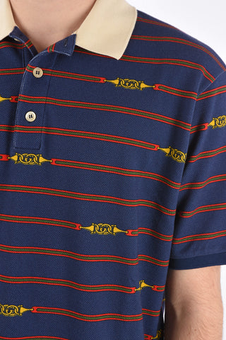 Printed 3 button polo shirt