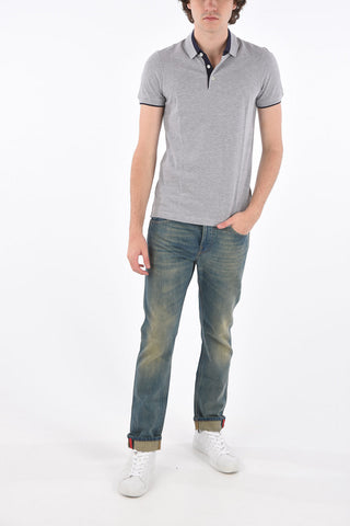 slim fit 3 button polo shirt