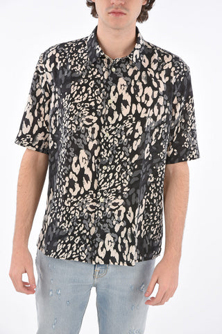 silk short sleeve spread collar shirt