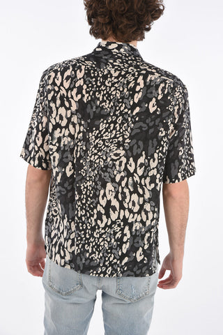 silk short sleeve spread collar shirt