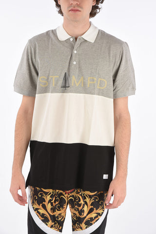 Printed 3 button polo shirt