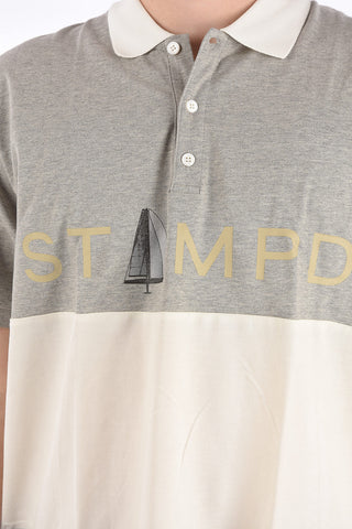 Printed 3 button polo shirt