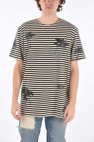 T-shirt a righe con stampa