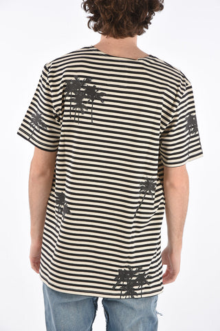 T-shirt a righe con stampa