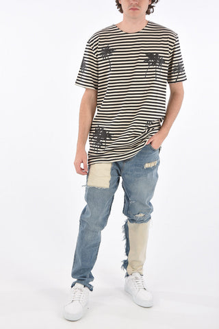 T-shirt a righe con stampa