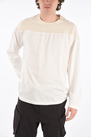 two-tone crew-neck long sleeve t-shirt