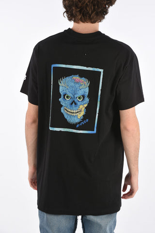 vintage effect t-shirt with printed back