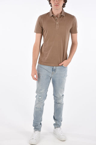slim fit 3 button polo shirt