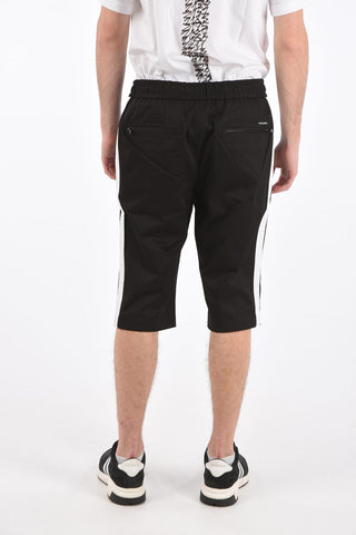 drawstring waist piping shorts