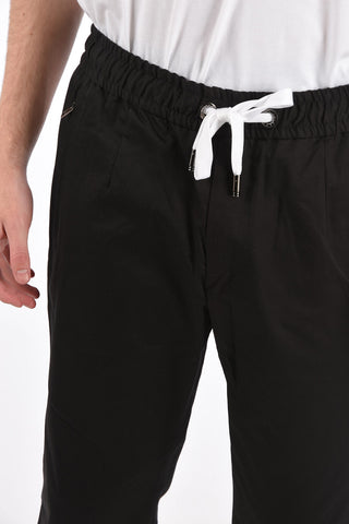 drawstring waist piping shorts